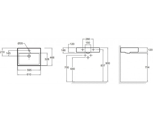 EXBH112-NGM Vivienne Vivienne, раковина-столешница, 60 см, матовая черная EXBH112-NGM