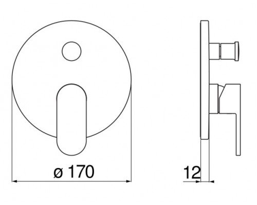 UP94100/EBM UP смеситель для ванны (внешняя часть), матовый черный UP94100/EBM