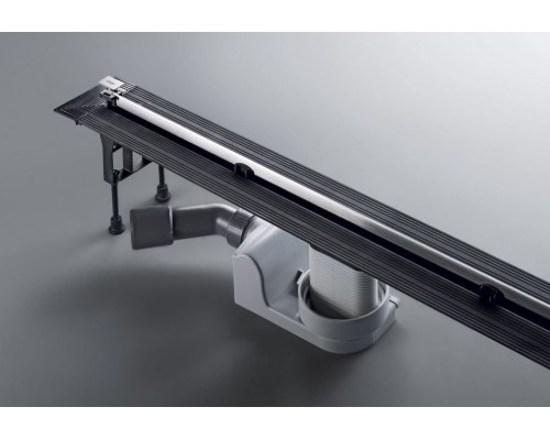 704360 Advantix Vario Set душевой лоток 300-1200мм (пластик),высота 95–165мм, с дизайн-вставкой, заглуш, опорами, сифоном, глянц. хром, модель 4965.21 704360