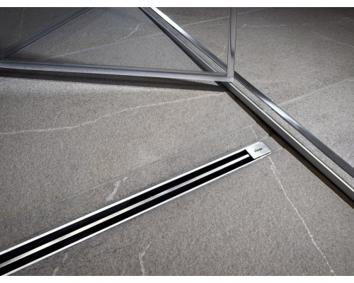 704360 Advantix Vario Set душевой лоток 300-1200мм (пластик),высота 95–165мм, с дизайн-вставкой, заглуш, опорами, сифоном, глянц. хром, модель 4965.21 704360