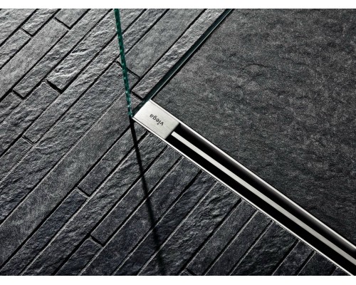 704360 Advantix Vario Set душевой лоток 300-1200мм (пластик),высота 95–165мм, с дизайн-вставкой, заглуш, опорами, сифоном, глянц. хром, модель 4965.21 704360