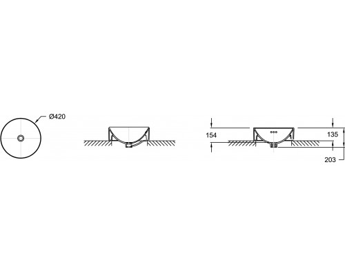 E14800-0 Vox накладная раковина, круглая, 42 см, белая E14800-0