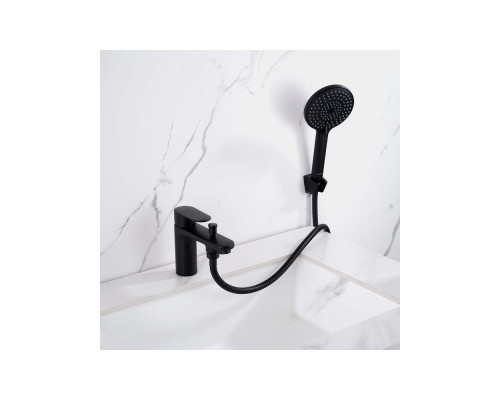 AQ1844MB НИКА смеситель врезной на борт ванны на 1 отв., матовый черный AQ1844MB