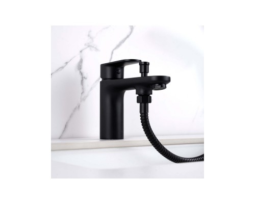 AQ1844MB НИКА смеситель врезной на борт ванны на 1 отв., матовый черный AQ1844MB