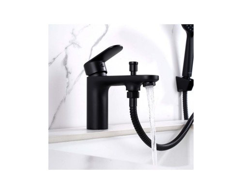 AQ1844MB НИКА смеситель врезной на борт ванны на 1 отв., матовый черный AQ1844MB