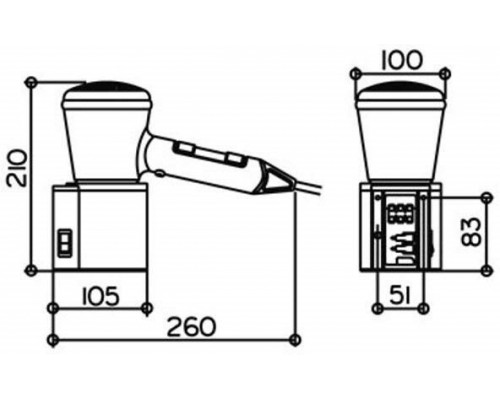 14995010037 PLAN Фен в комплекте с настенным креплением, 220 - 240 В, 50-60 Гц, 3 ступени нагрева макс. до 2000 Вт, 2 скорости, хром/темно-серый 14995010037