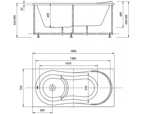 Афродита 150 (только ванна с уп.) AFR150-0000079