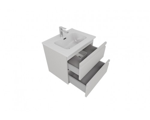 AQ77060-LG Комплект мебели: Тумба 60см ВЕГА с раковиной AQ0460-00, 2 ящика, цвет серый туман AQ77060-LG