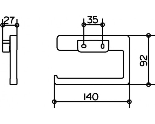 12762010000 COLLECTION MOLL Держатель туалетной бумаги, открытая форма, для рулонов 120 мм, хром 12762010000