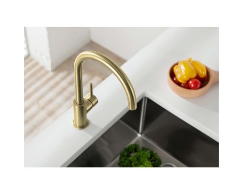 AQ1382BG ЕВРОПА смеситель для кухни, шлиф. золото AQ1382BG