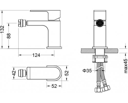 AQ1418CR ЛИРА смеситель для биде AQ1418CR