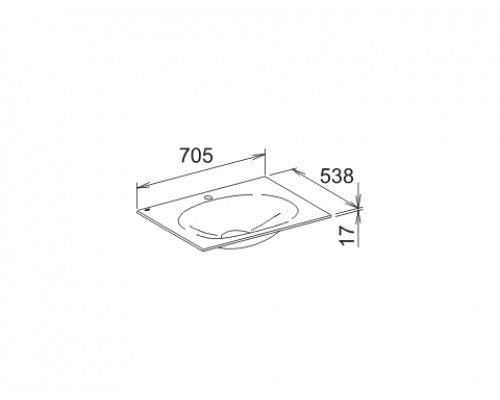 31140310701 EDITION 11 Раковина керамичекая 704x538x17 mm с 1-м отверстием для смесителя, белая 31140310701