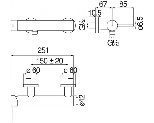 VE125130FLP VELIS смеситель для душа, глянцевый черны VE125130FLP