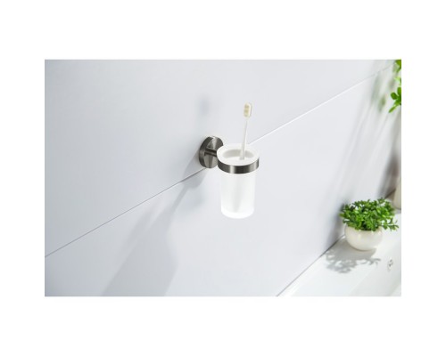 AQ4104BGM ЕВРОПА стакан с держателем, оружейная сталь (шлиф. черный хром) AQ4104BGM