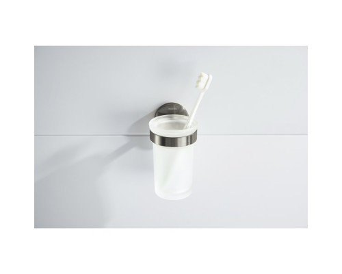 AQ4104BGM ЕВРОПА стакан с держателем, оружейная сталь (шлиф. черный хром) AQ4104BGM