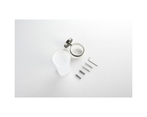 AQ4104BGM ЕВРОПА стакан с держателем, оружейная сталь (шлиф. черный хром) AQ4104BGM