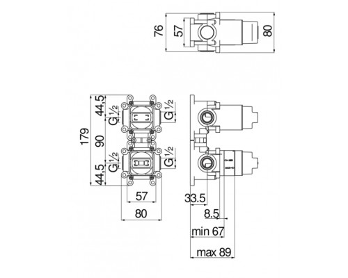 WE81102 смеситель для душа( скрытая часть) WE81102