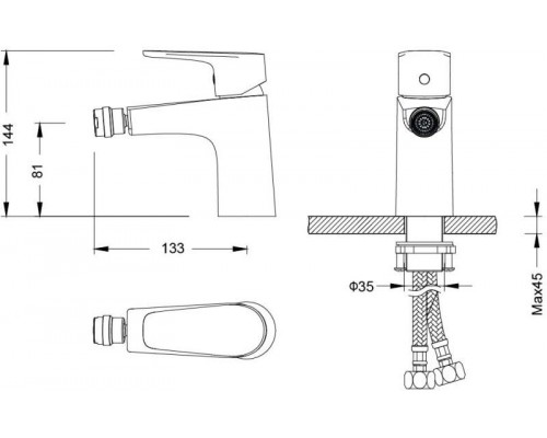 AQ1118CR БЕТТА смеситель для биде AQ1118CR