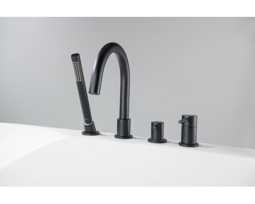 AQ1348MB ЕВРОПА смеситель на борт ванны на 4 отв., матовый черный AQ1348MB