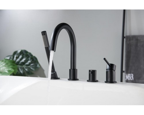 AQ1348MB ЕВРОПА смеситель на борт ванны на 4 отв., матовый черный AQ1348MB
