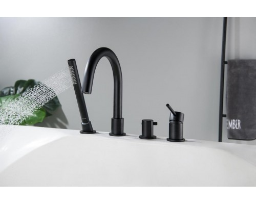 AQ1348MB ЕВРОПА смеситель на борт ванны на 4 отв., матовый черный AQ1348MB