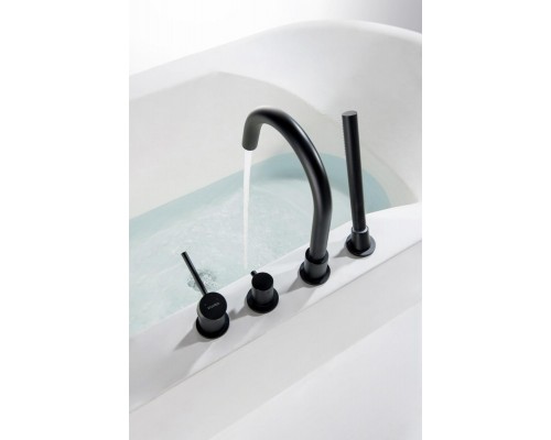 AQ1348MB ЕВРОПА смеситель на борт ванны на 4 отв., матовый черный AQ1348MB