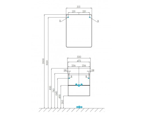 1A238402SY010 Зеркало-шкаф Скай 55 1A238402SY010