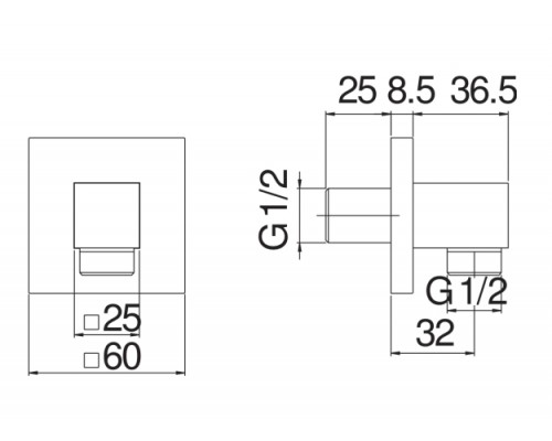 AD150/3BM шланговое подсоединение, матовый черный AD150/3BM