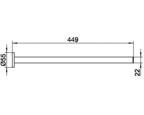 14920010000 PLAN Полотенцедержатель одинарный, неповоротный 449 мм, хром 14920010000