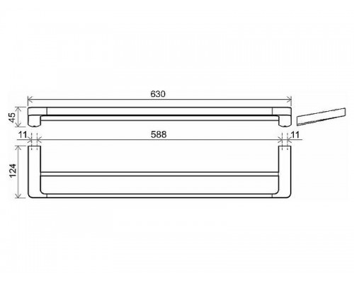 Полотенцедержатель (2 полотенца), 66 см TD 320.20 черный X07P562