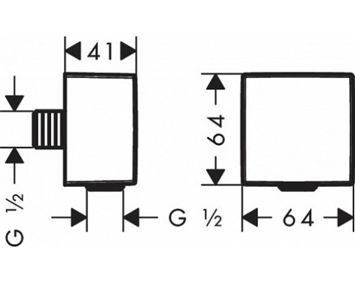 26455000 HG Fixfit Square шланговое подсоединение 26455000