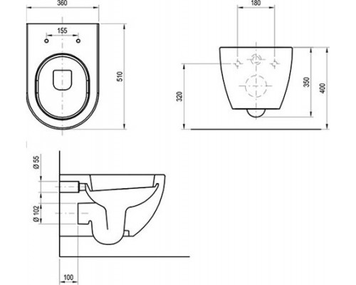 Унитаз подвесной Uni Chrome белый X01516