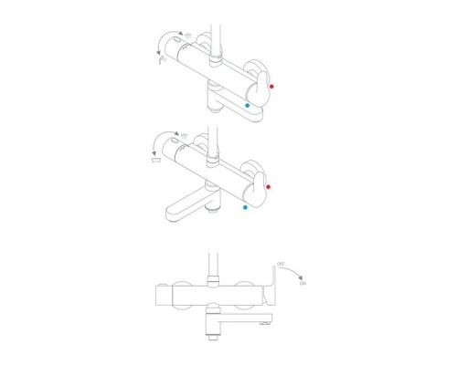 Душевая стойка двойная регулируемая для ванн с поворотным изливом DS 092.00 X07P642