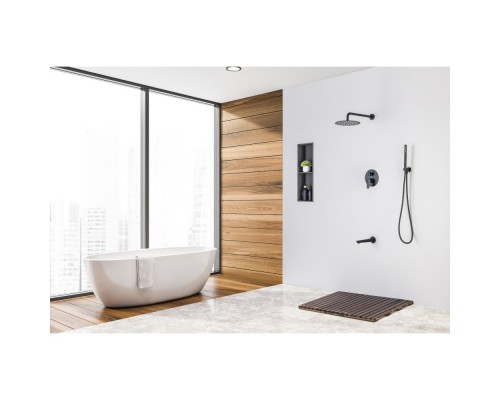 AQ1173MB БЕТТА Set 4 в 1 душевой комплект 3 режима, матовый черный AQ1173MB