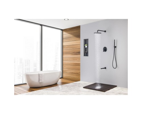 AQ1173MB БЕТТА Set 4 в 1 душевой комплект 3 режима, матовый черный AQ1173MB