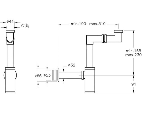 A45133 Сифон для раковины Z-типа A45133