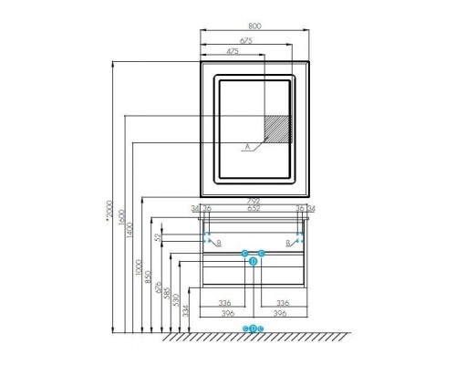 1A2267K3RN010 Набор: 1A226701RN010 Тумба-умывальник Римини 80 NEW / 1A722931AG010 Раковина Айрис 80 1A2267K3RN010