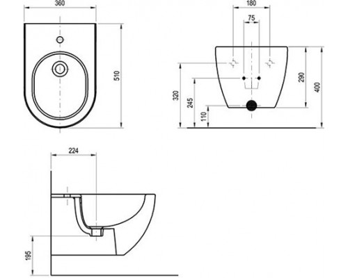 Биде подвесное Uni Chrome белое X01517