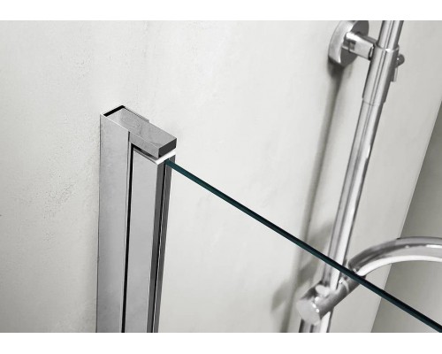 AQ DEL SBA 08015BL Шторка на ванну, одноэлементная, поворотная 800X1500 профиль черный, стекло прозрачное AQ DEL SBA 08015BL