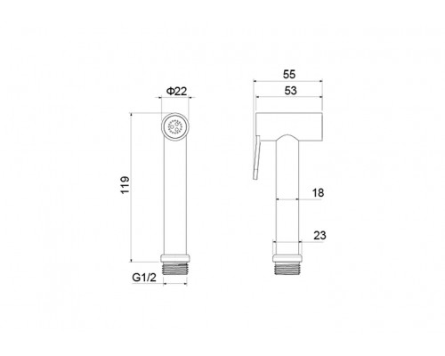 AQ2057BGM гигиенический ручной душ, оружейная сталь (шлиф. черный хром) AQ2057BGM
