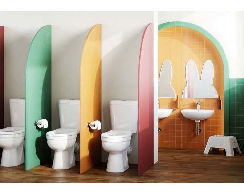 1.WH50.1.741 КАСПЕР Унитаз-компакт прям (стандарт: 1-реж., полипропилен, пл. крепеж) 1.WH50.1.741