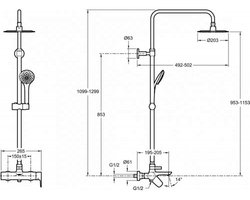 E97825RU-4-CP ALEO душевая система E97825RU-4-CP