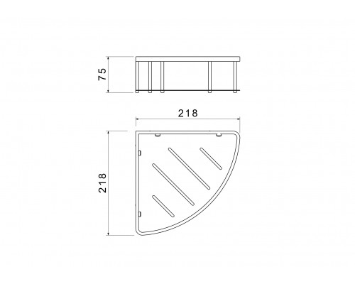 AQ4926BGM угловая полка, оружейная сталь (шлиф. черный хром) AQ4926BGM