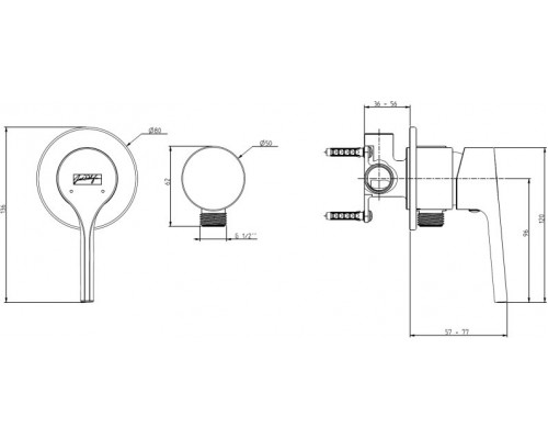 E25754-CP Elate смеситель для душа встроенный со шланговым подсоединением E25754-CP