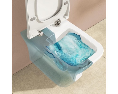 7484B003-0075 Подвесной безободковый SmoothFlush унитазZentrum Square (НУЖНА КРЫШКА 191-003-009, 810-003-009) 7484B003-0075