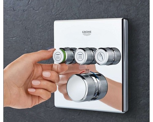 34706000 Grohtherm SmartControl Perfect Душевая система с душевым гарнитуром и верхним душем Rainshower SmartActive Cube 310, хром 34706000