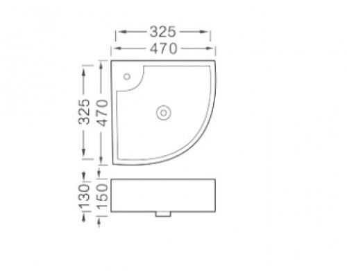 AQ5166A-00 раковина угловая 325325130 AQ5166A-00