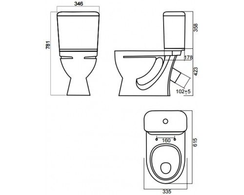 СТАНДАРТ СТАНДАРТ Унитаз-компакт Белый S1 (WC.CC/Standart/1-P/WHT.G/S1) WC.CC/Standart/1-P/WHT.G/S1