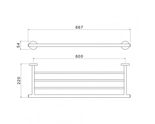 AQ4222BG ОБЕРОН полка для полотенец, шлиф. золото AQ4222BG