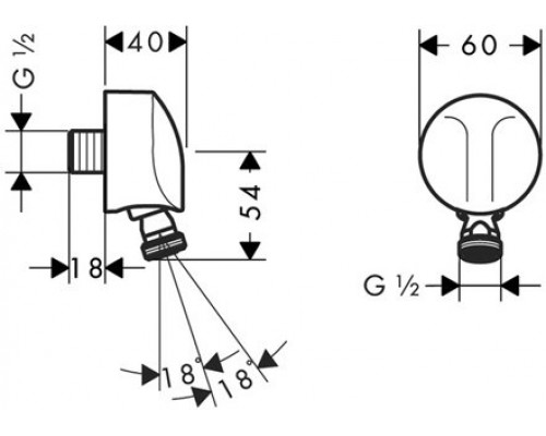27505000 HG Fixfit Е шланговое подсоединение с поворотным подсоединением 27505000